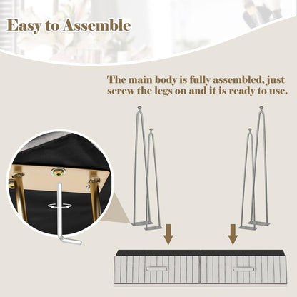 WOLTU Vanity Table with Stool Mirror