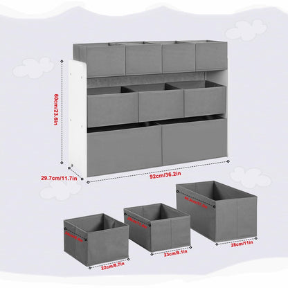 Kids Storage Unit with 9 Toy Boxes