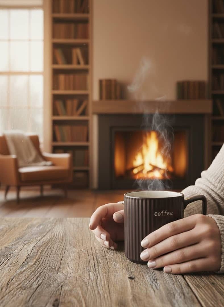 Set of 4 Modern Ribbed Ceramic Coffee Mug