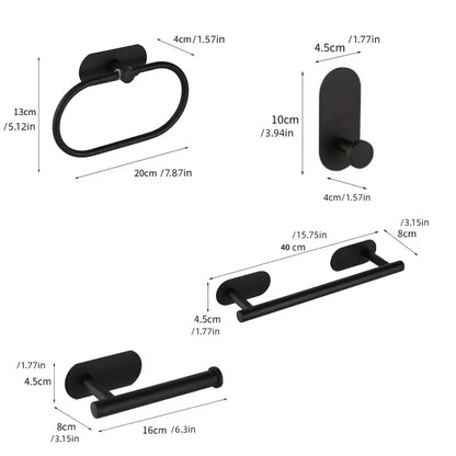 Set of 4 No Drilling Bathroom Accessories