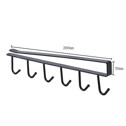 Metal 6 Hook Rail