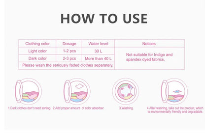 Color Catcher & Odor Removing Laundry Sheets