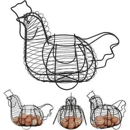 Chicken-Shaped Wire Basket