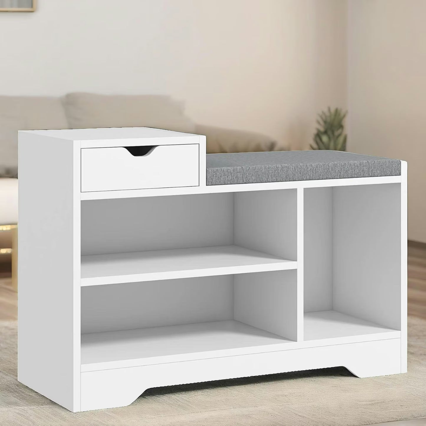 Bench, Shoe Rack with Drawer