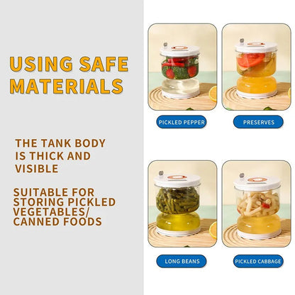 GeBe Sealed Pickle Jar With exhaust valve and timeline