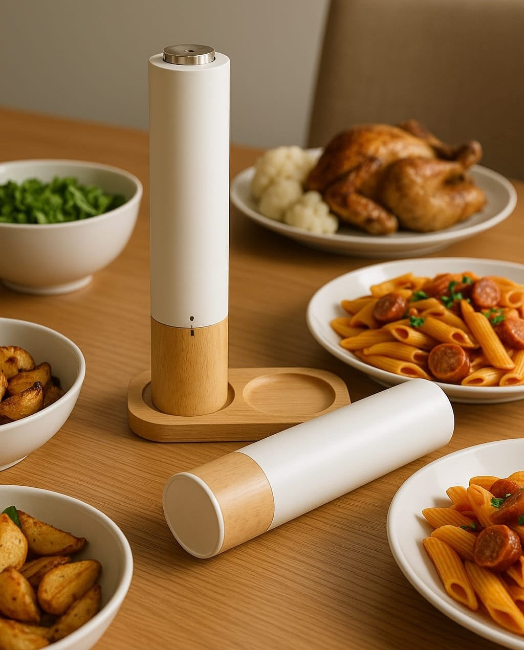 QUIGG Electric Salt & Pepper Mill Set