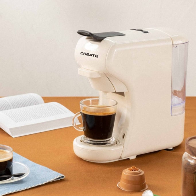 CREATE POTTS Multi-capsule express and ground coffee machine