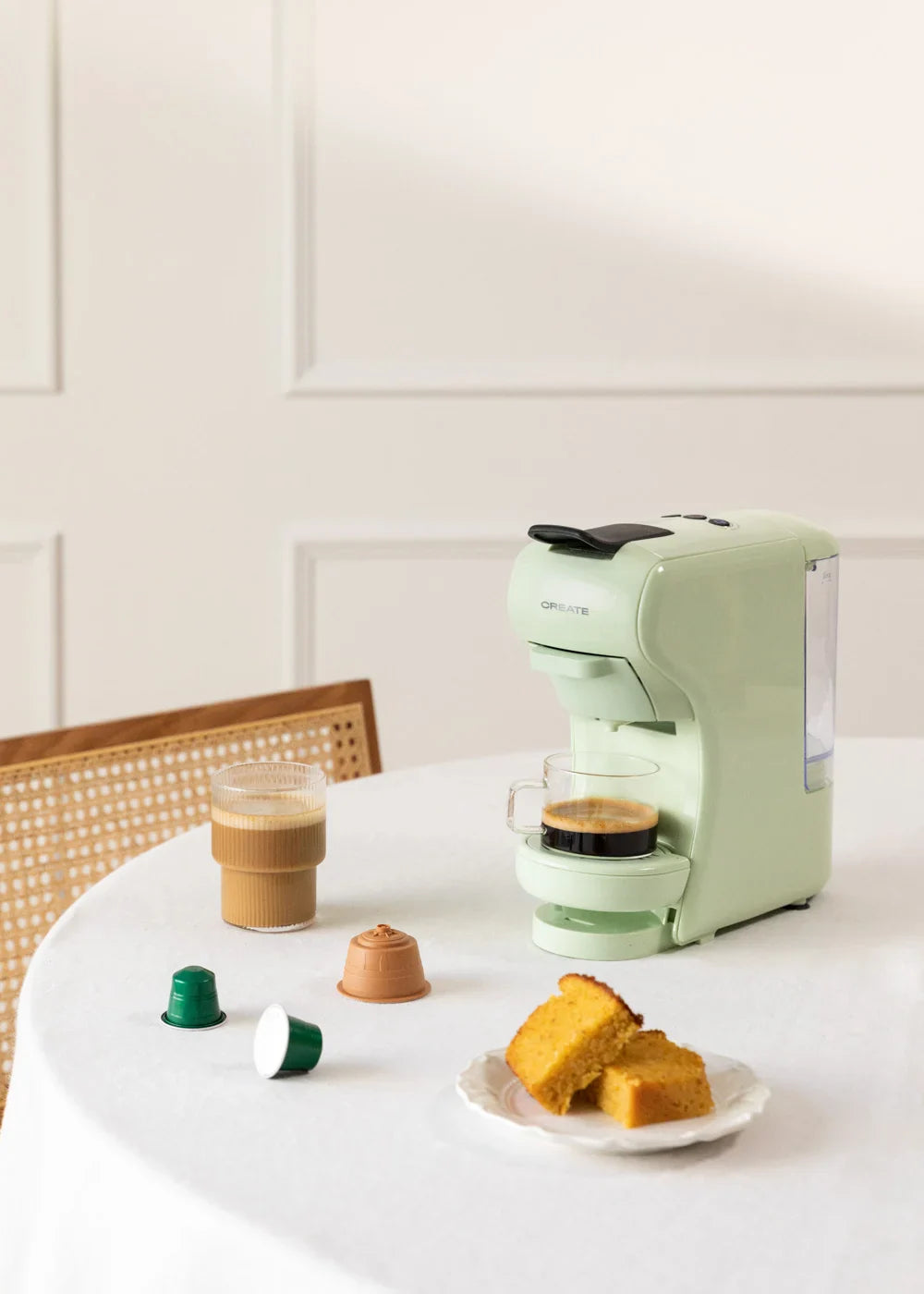 CREATE POTTS Multi-capsule express and ground coffee machine