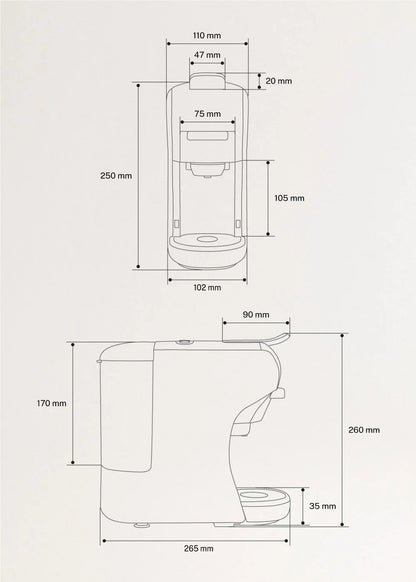 CREATE POTTS Multi-capsule express and ground coffee machine