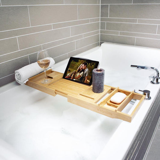 Extendable Bamboo Bath Rack