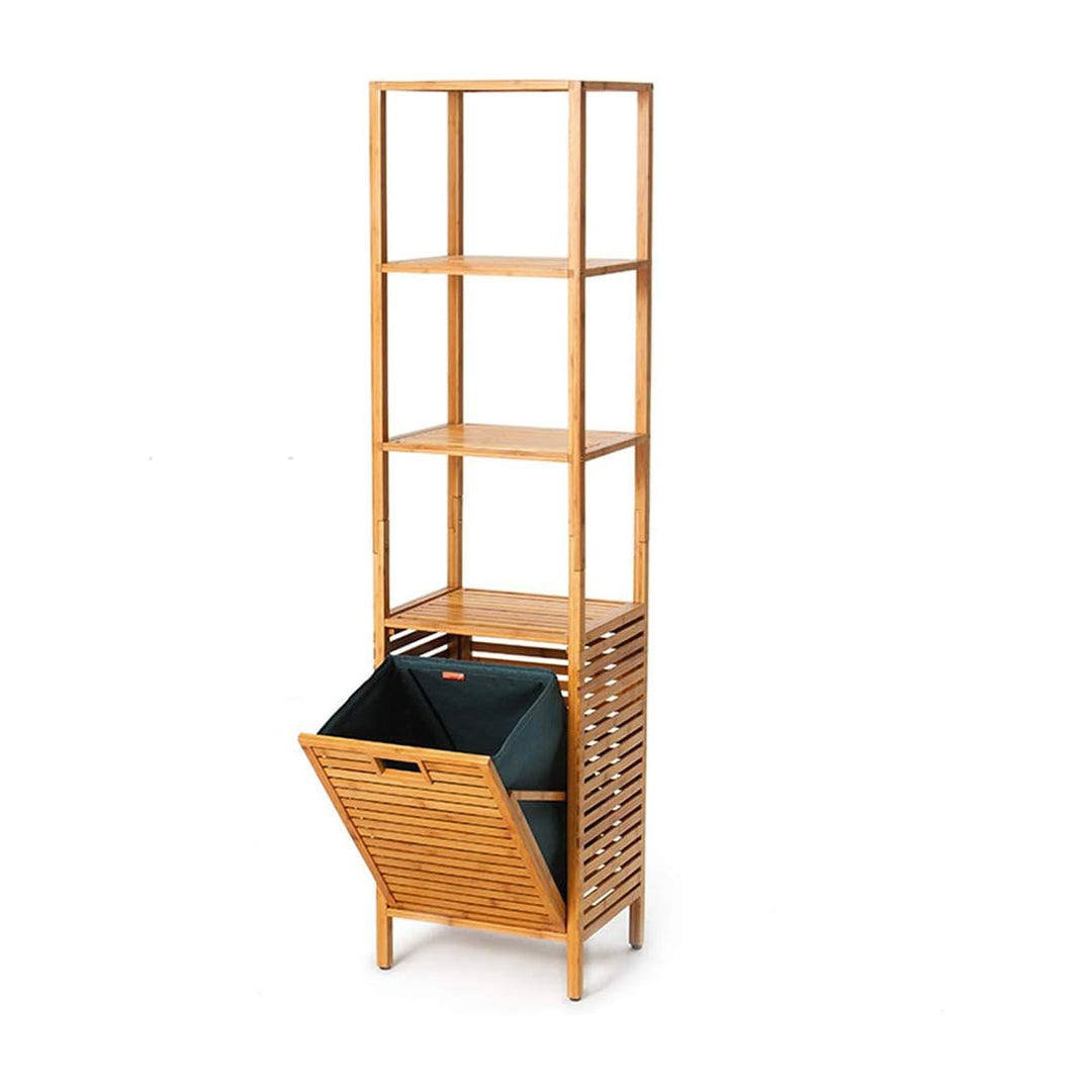 Bamboo Storage Cabinet with Basket