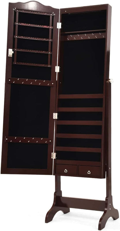 Standing Jewelry Mirror Armoire