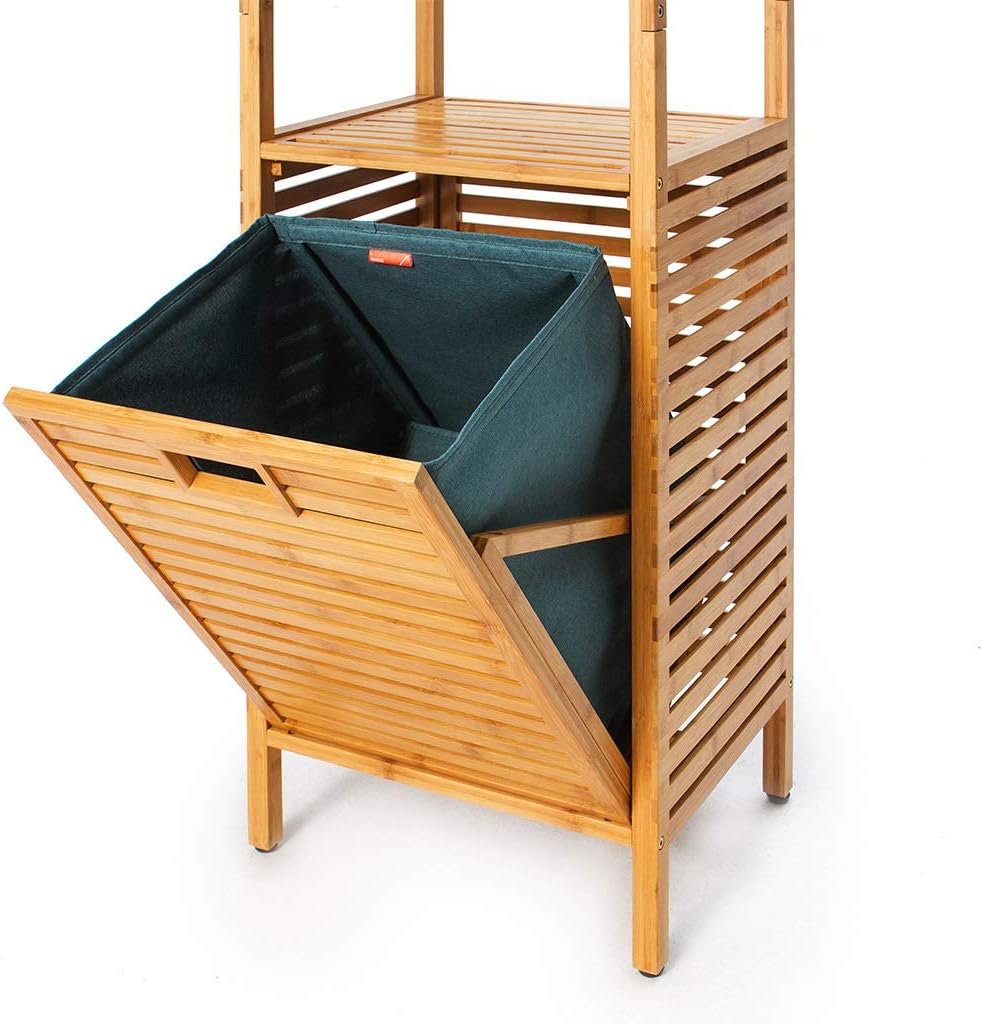 Bamboo Storage Cabinet with Basket