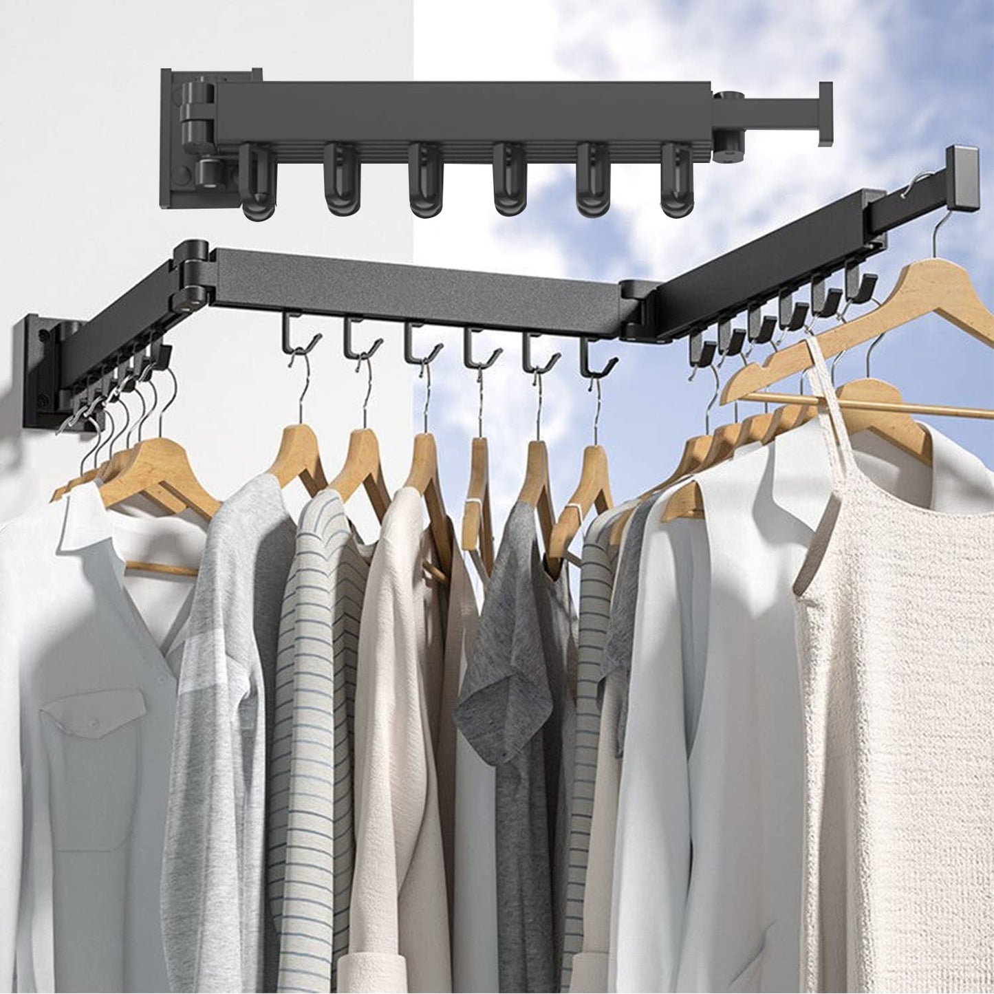 Durable Clothes Drying Rack with Foldable and Retractable