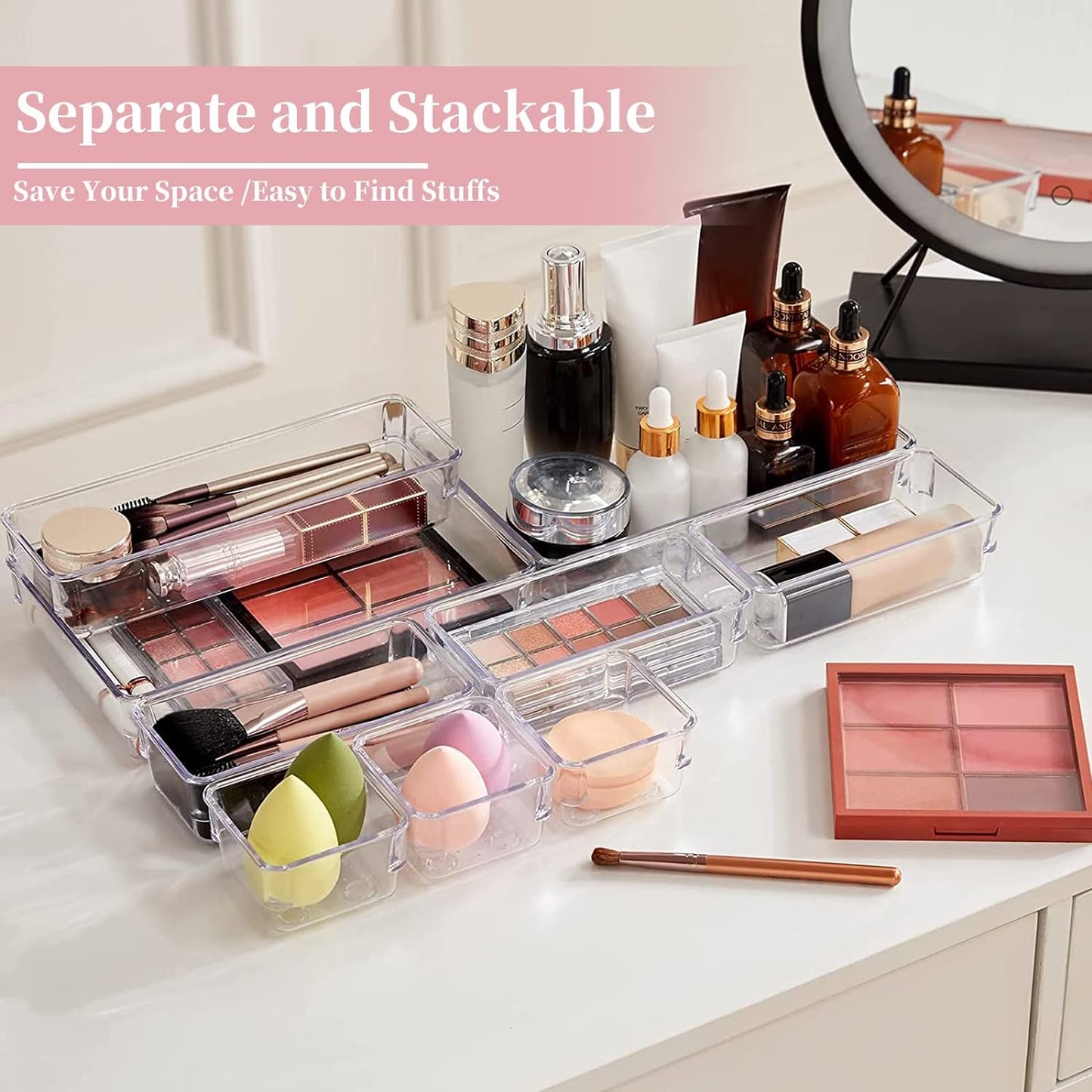 7 Pcs Makeup Organizer Drawers