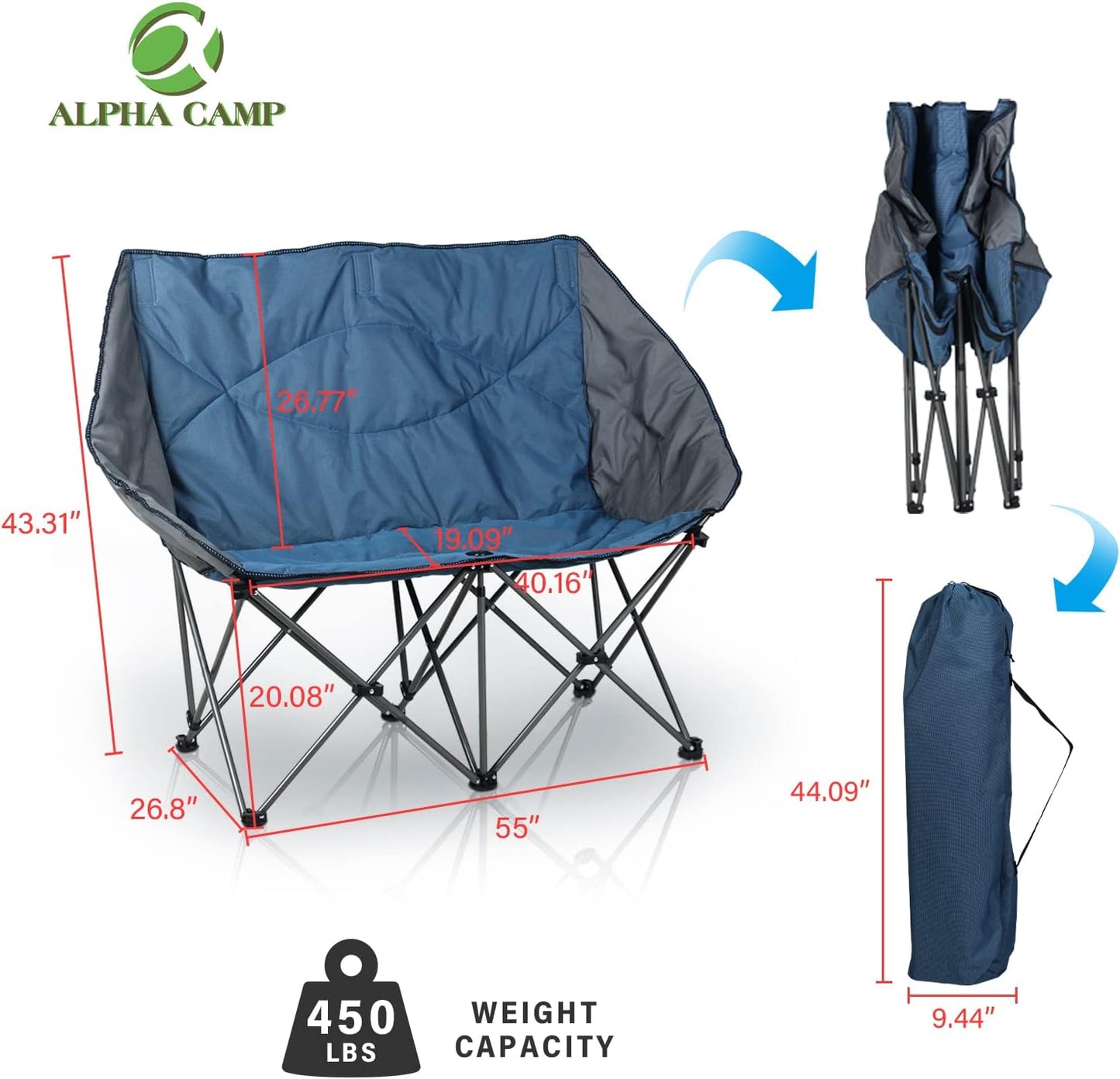 Double Folding Camping Chair