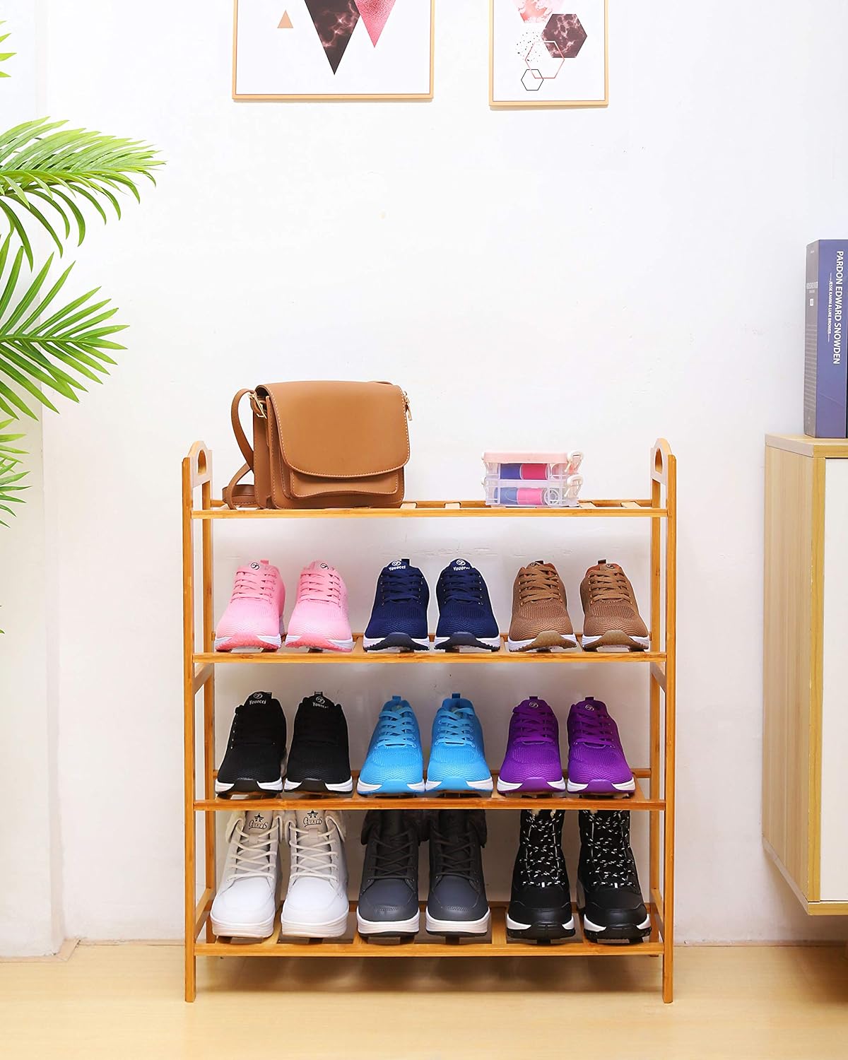 Bamboo 4 Tier Shoe Rack