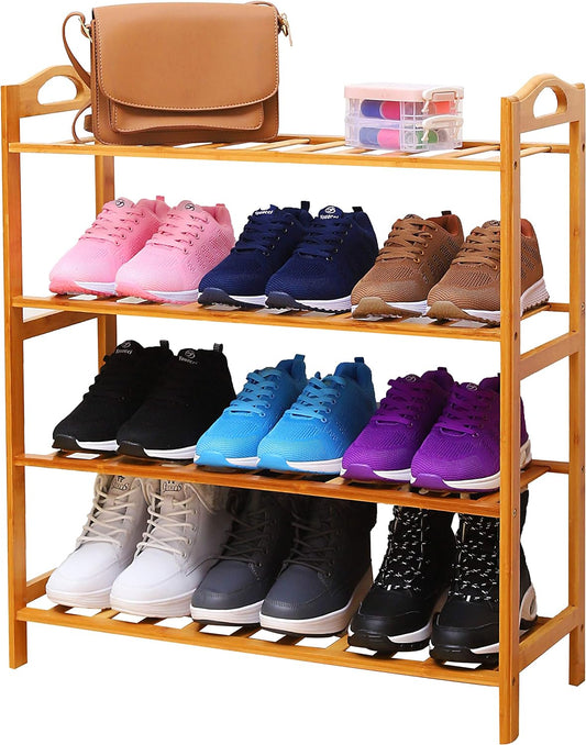 Bamboo 4 Tier Shoe Rack