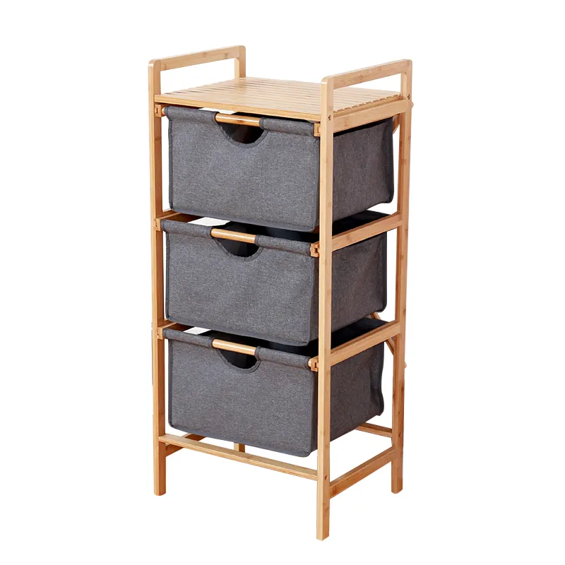 Bamboo SHELF UNIT WITH 3 DRAWERS