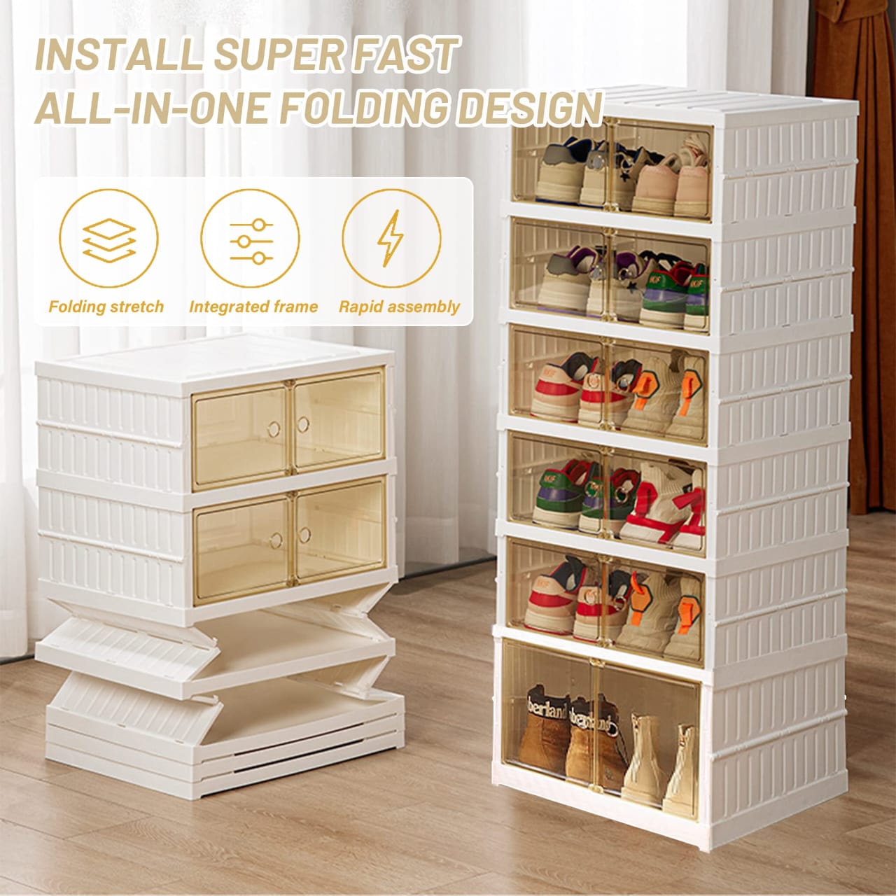 Foldable Shoe Rack Organizer