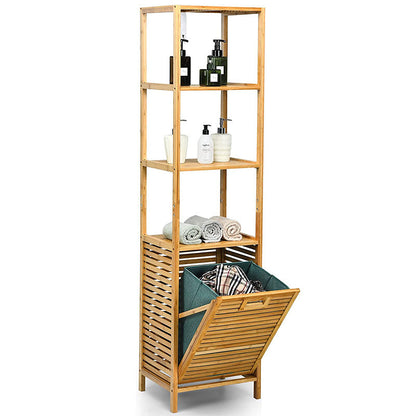 Bamboo Storage Cabinet with Basket